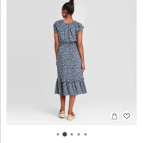 NEW Universal Thread Blue Ruffle MIDI Dress - Picture 4 of 8